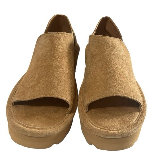 BEARPAW Women's Suede Sail Wedge Tan Cushioned Comfort Sandals Sz 8.5 - Picture 6 of 15